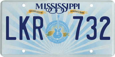 MS license plate LKR732