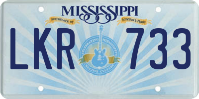 MS license plate LKR733
