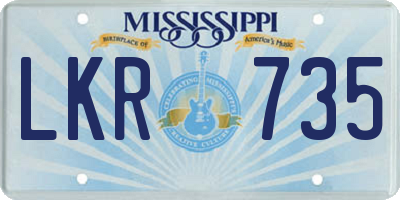 MS license plate LKR735