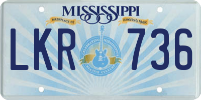 MS license plate LKR736