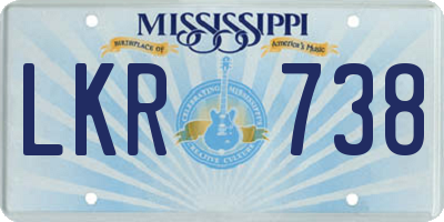 MS license plate LKR738