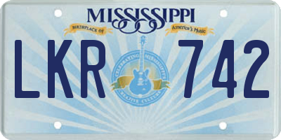 MS license plate LKR742