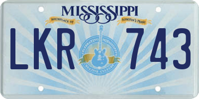 MS license plate LKR743