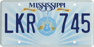 MS license plate LKR745