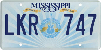 MS license plate LKR747