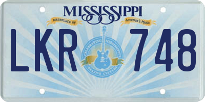 MS license plate LKR748