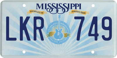 MS license plate LKR749