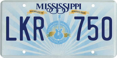 MS license plate LKR750