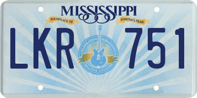 MS license plate LKR751