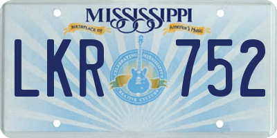 MS license plate LKR752