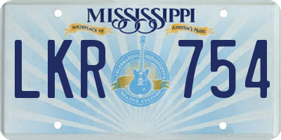MS license plate LKR754