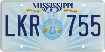 MS license plate LKR755