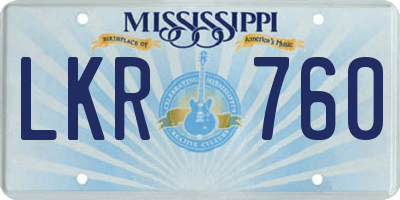 MS license plate LKR760
