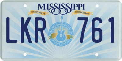 MS license plate LKR761