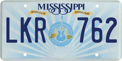 MS license plate LKR762