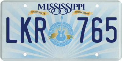 MS license plate LKR765