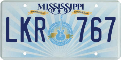 MS license plate LKR767