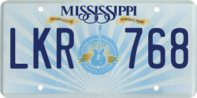 MS license plate LKR768
