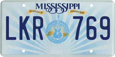 MS license plate LKR769