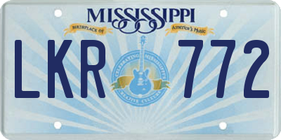 MS license plate LKR772