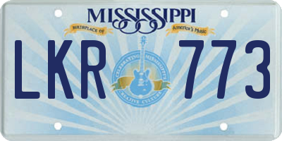 MS license plate LKR773