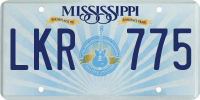 MS license plate LKR775