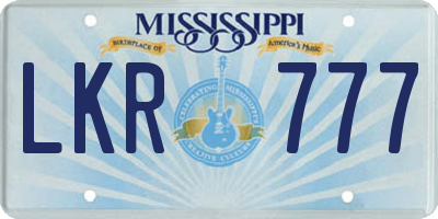 MS license plate LKR777