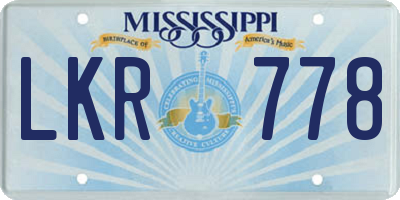 MS license plate LKR778