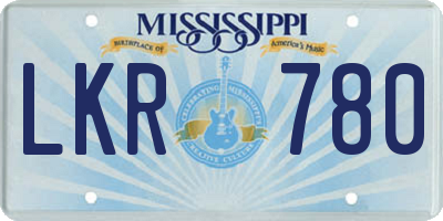 MS license plate LKR780