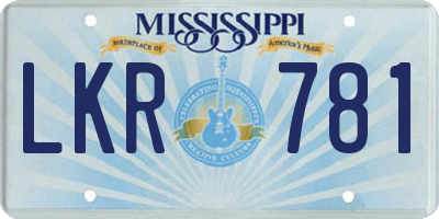 MS license plate LKR781