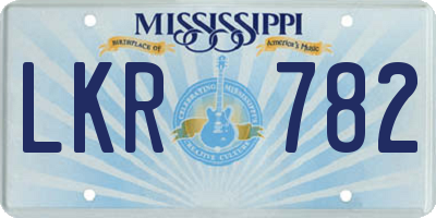 MS license plate LKR782