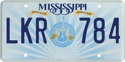 MS license plate LKR784