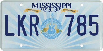 MS license plate LKR785