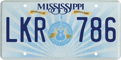 MS license plate LKR786