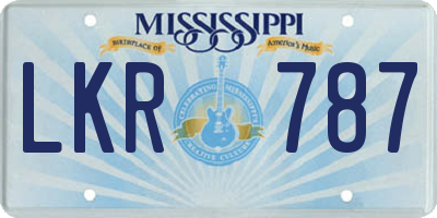 MS license plate LKR787
