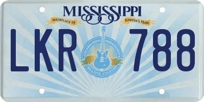 MS license plate LKR788