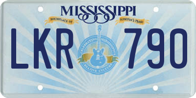 MS license plate LKR790