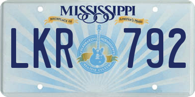 MS license plate LKR792