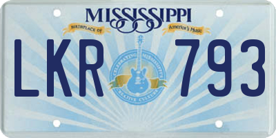 MS license plate LKR793