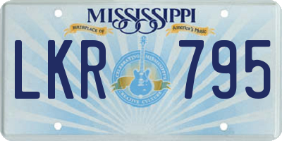 MS license plate LKR795