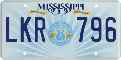 MS license plate LKR796
