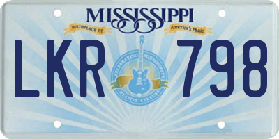 MS license plate LKR798