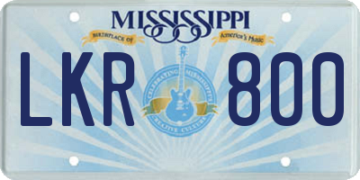 MS license plate LKR800