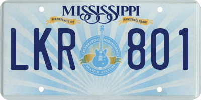 MS license plate LKR801