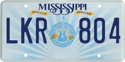 MS license plate LKR804