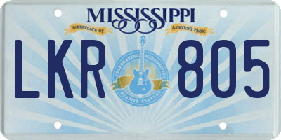 MS license plate LKR805