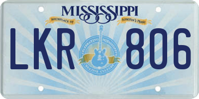 MS license plate LKR806