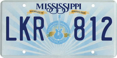 MS license plate LKR812