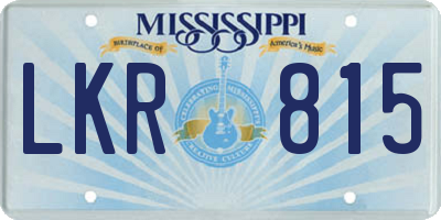 MS license plate LKR815