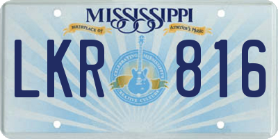 MS license plate LKR816